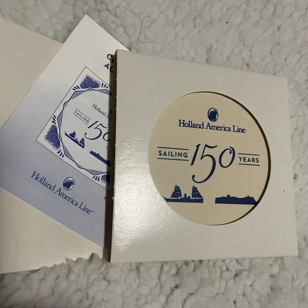 Holland America Line Blue Delft Tile coasters‎ Signature Class Ships collectible